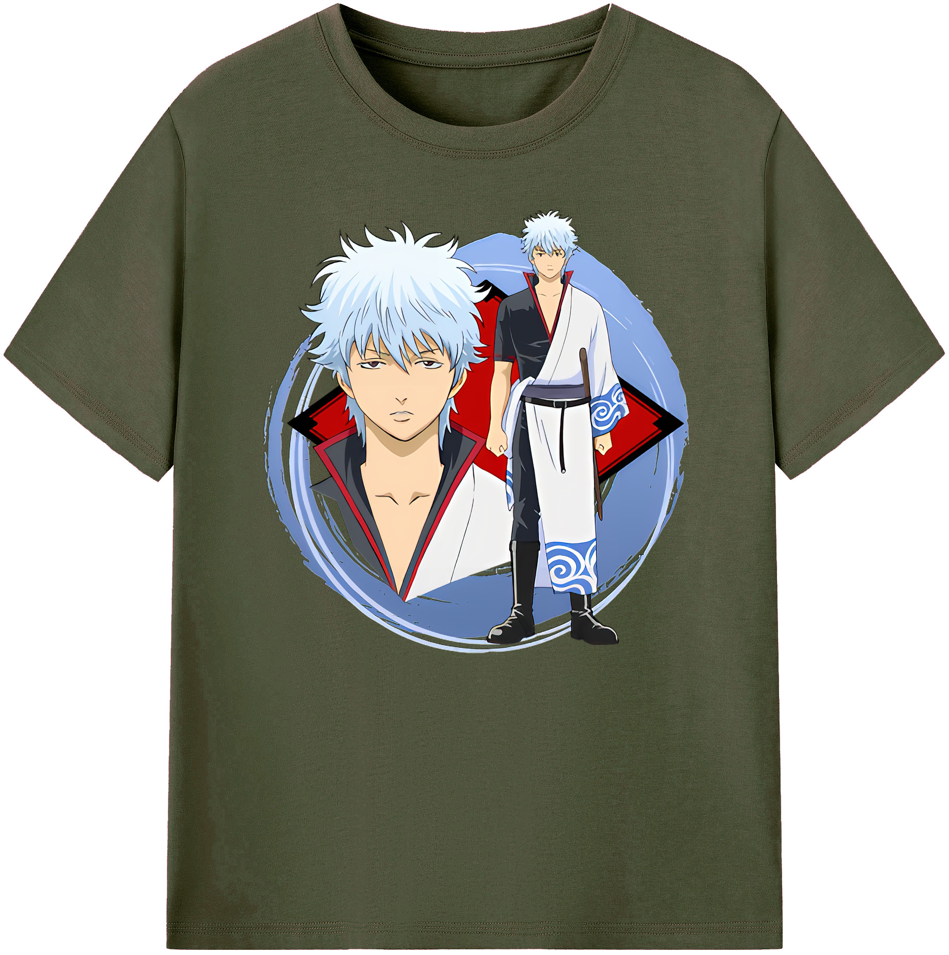 （画像用） ぎんたま 坂田銀時（さかたぎんとき） 神楽 志村新八（しむら しんぱち） GINTAMA Sakata Gintoki Kagura Shimura Shinpachi 綿100％ メンズ半袖Tシャツ｜肌触りやわらか＆通気性